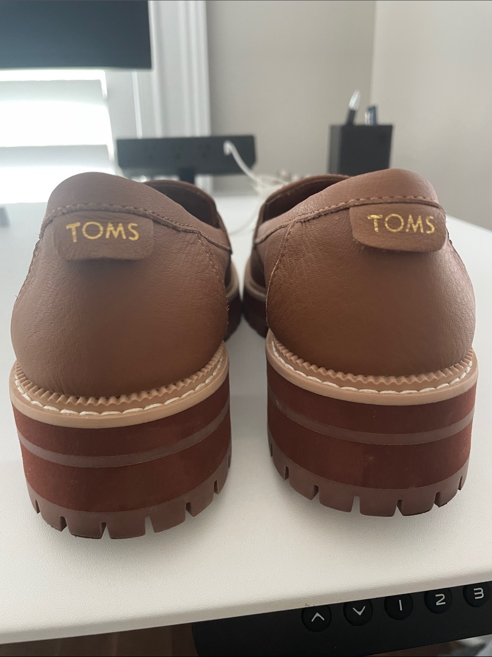 Toms Women’s Tan Leather Penny Loafers - Picture 5 of 11